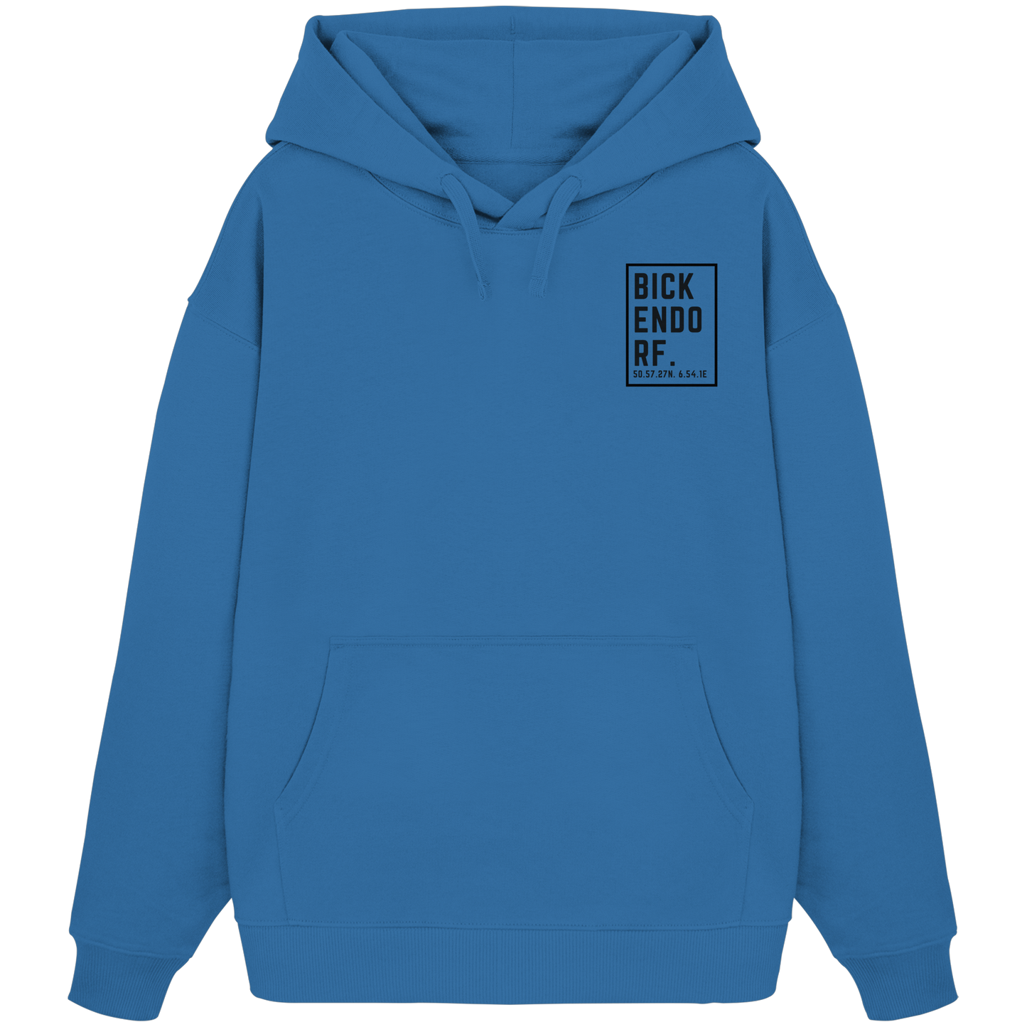 Bickendorf Koordinaten (kleiner Druck auf der Brust) - Organic Oversize Hoodie