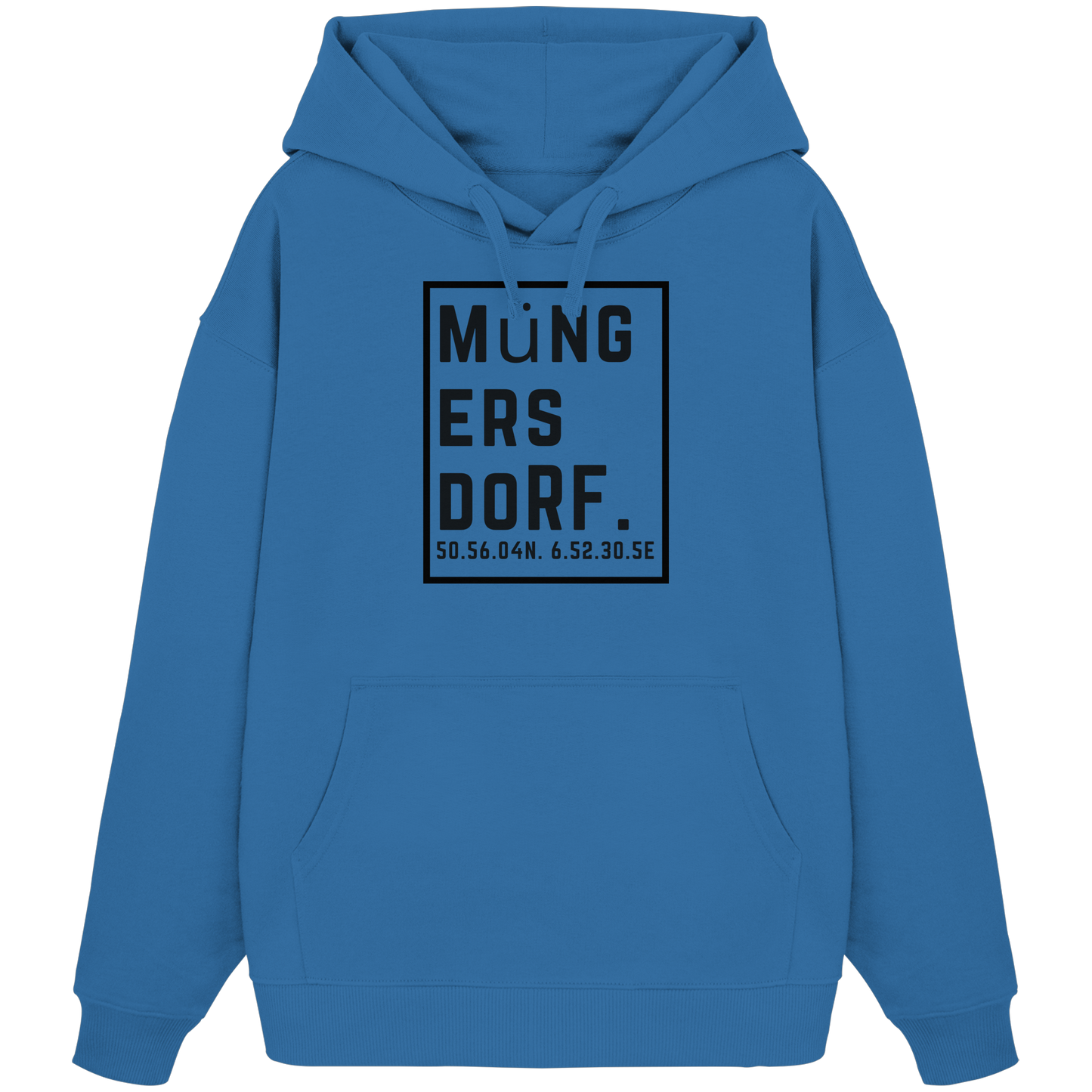 Müngersdorf Koordinaten (großer Druck auf der Brust) - Organic Oversize Hoodie