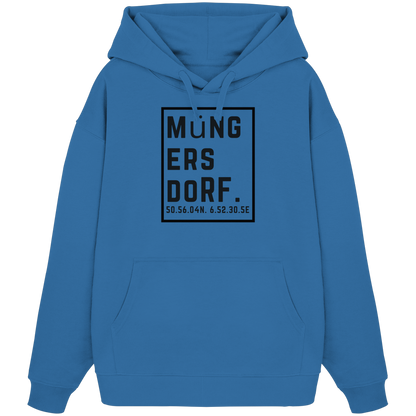 Müngersdorf Koordinaten (großer Druck auf der Brust) - Organic Oversize Hoodie