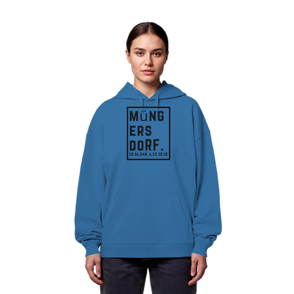 Müngersdorf Koordinaten (großer Druck auf der Brust) - Organic Oversize Hoodie