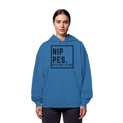 Nippes Koordinaten (großer Druck auf der Brust) - Organic Oversize Hoodie