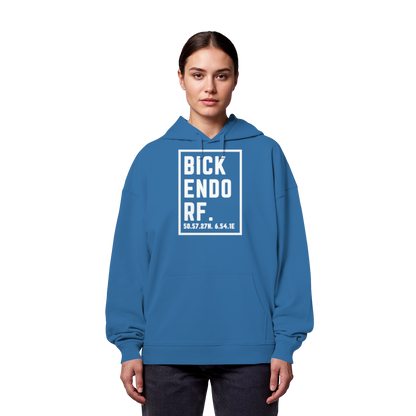 Bickendorf Koordinaten (großer Druck auf der Brust) - Organic Oversize Hoodie