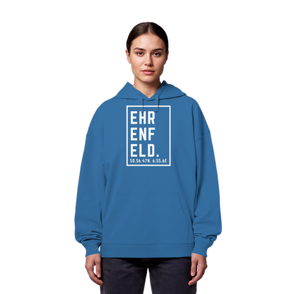 Ehrenfeld Koordinaten (großer Druck auf der Brust) - Organic Oversize Hoodie