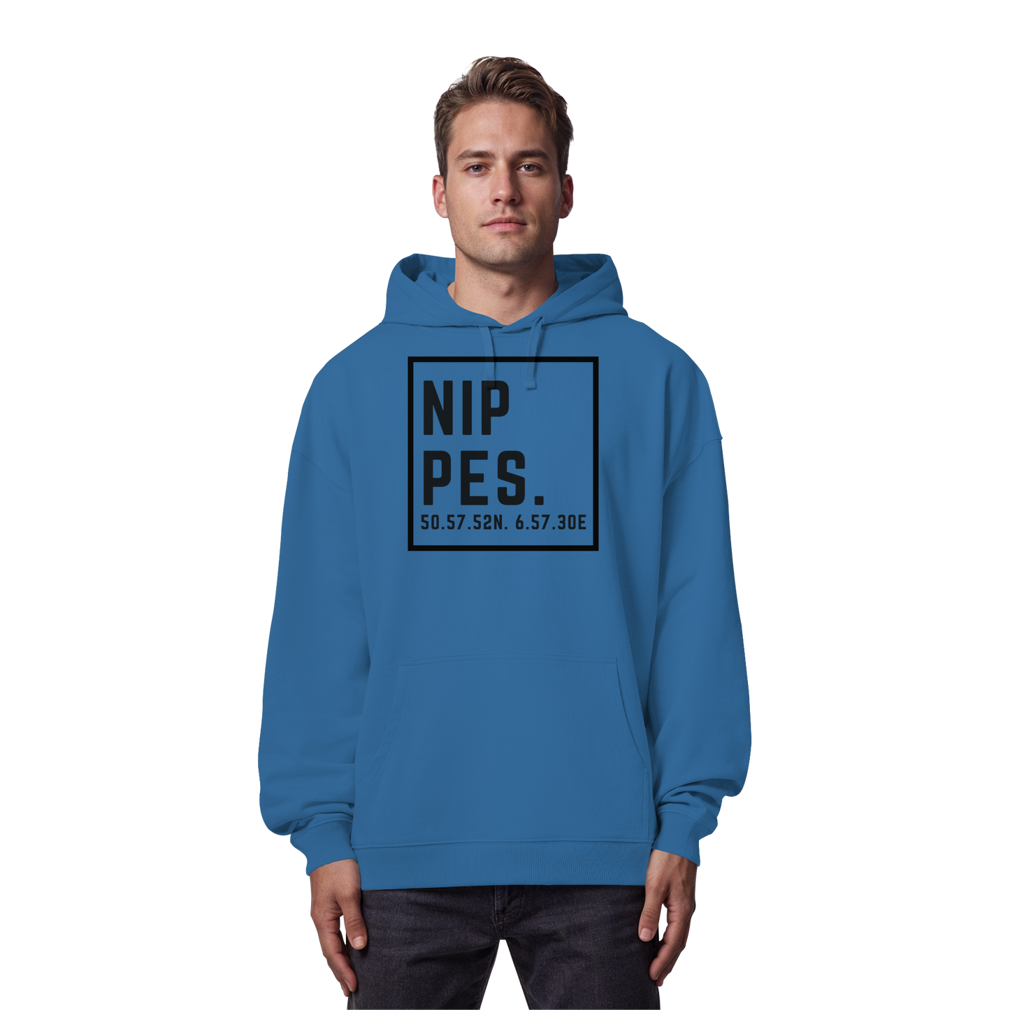 Nippes Koordinaten (großer Druck auf der Brust) - Organic Oversize Hoodie