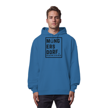 Müngersdorf Koordinaten (großer Druck auf der Brust) - Organic Oversize Hoodie