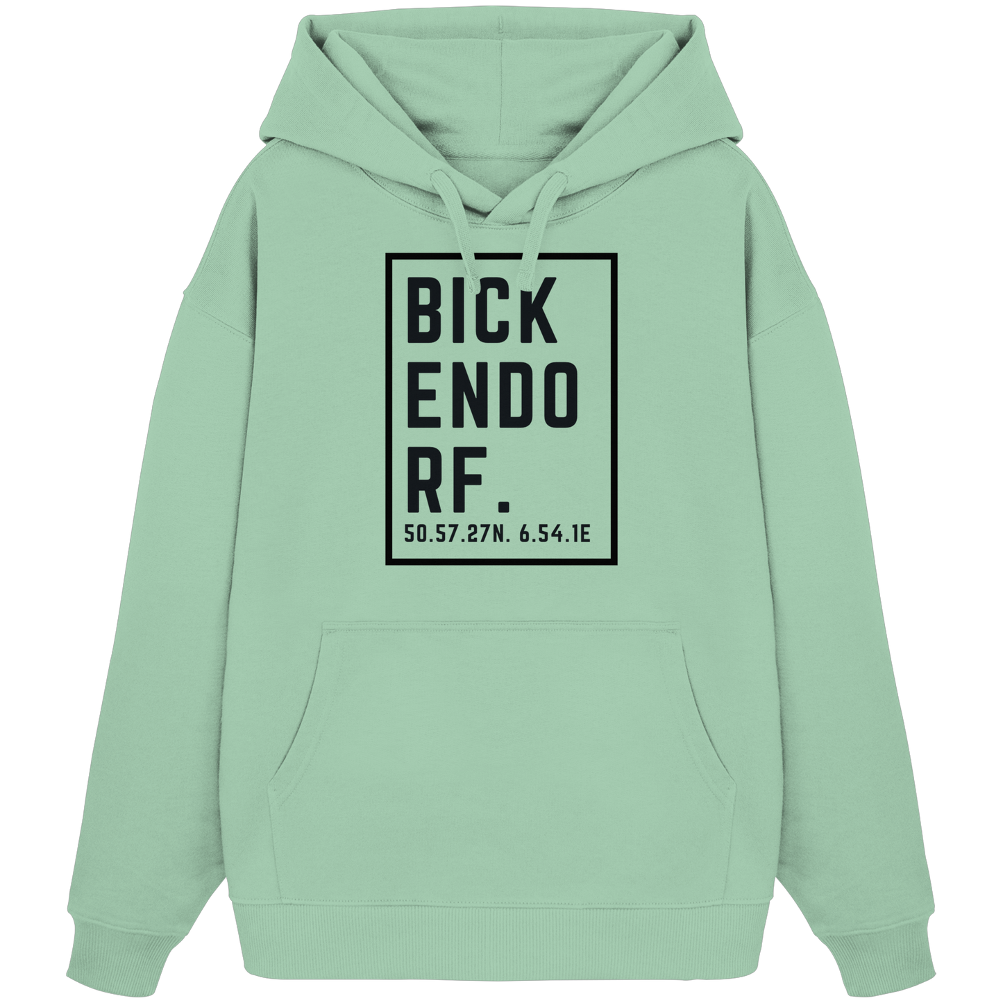 Bickendorf Koordinaten (großer Druck auf der Brust) - Organic Oversize Hoodie