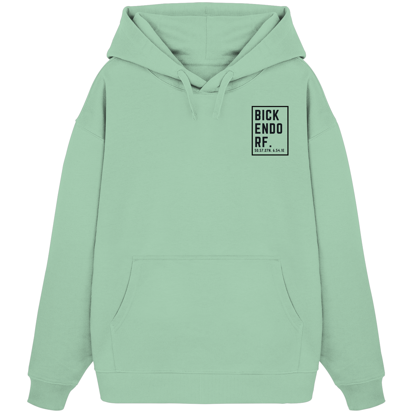 Bickendorf Koordinaten (kleiner Druck auf der Brust) - Organic Oversize Hoodie