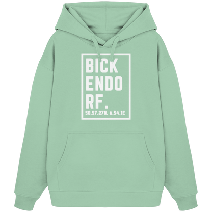 Bickendorf Koordinaten (großer Druck auf der Brust) - Organic Oversize Hoodie