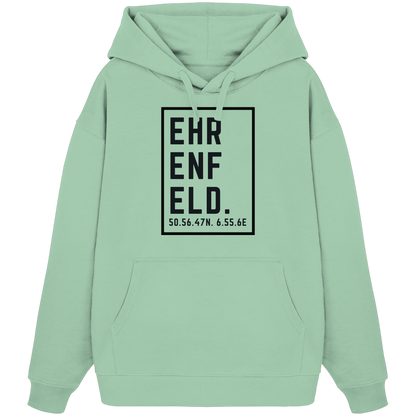 Ehrenfeld Koordinaten (großer Druck auf der Brust) - Organic Oversize Hoodie