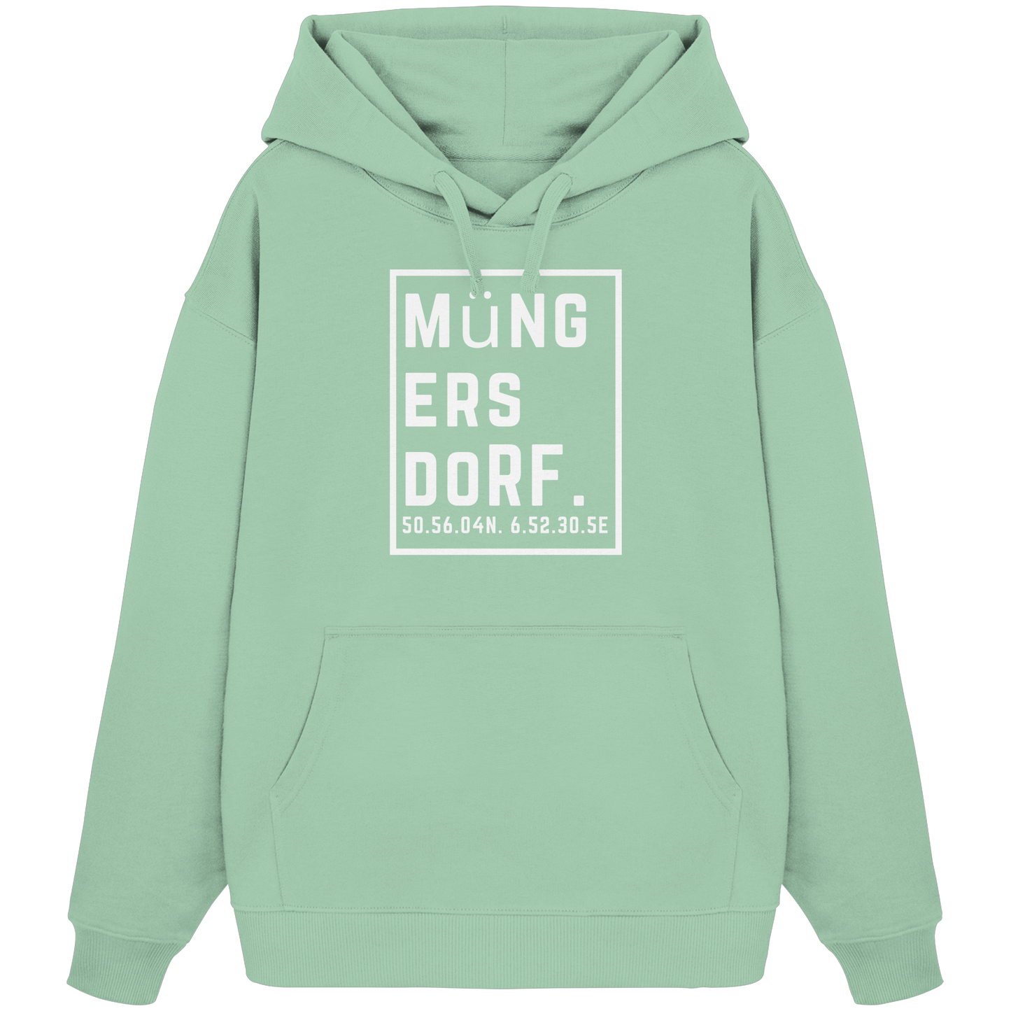 Müngersdorf Koordinaten (großer Druck auf der Brust) - Organic Oversize Hoodie