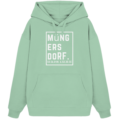 Müngersdorf Koordinaten (großer Druck auf der Brust) - Organic Oversize Hoodie