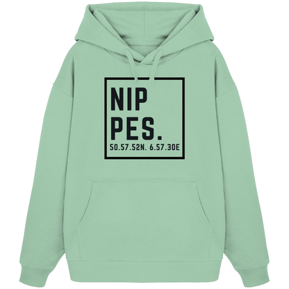 Nippes Koordinaten (großer Druck auf der Brust) - Organic Oversize Hoodie