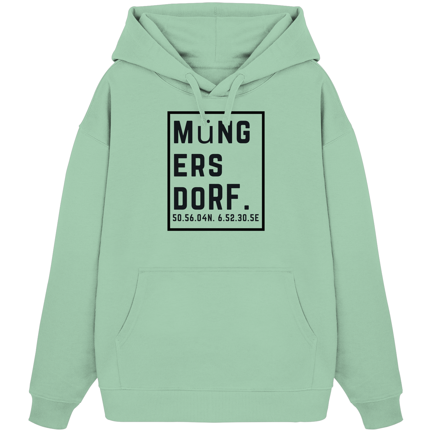 Müngersdorf Koordinaten (großer Druck auf der Brust) - Organic Oversize Hoodie