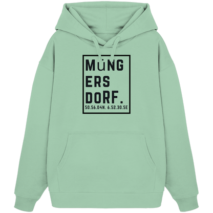 Müngersdorf Koordinaten (großer Druck auf der Brust) - Organic Oversize Hoodie