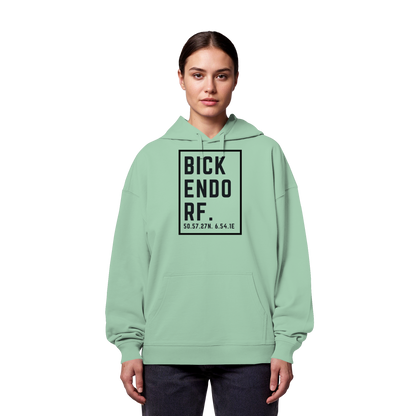 Bickendorf Koordinaten (großer Druck auf der Brust) - Organic Oversize Hoodie