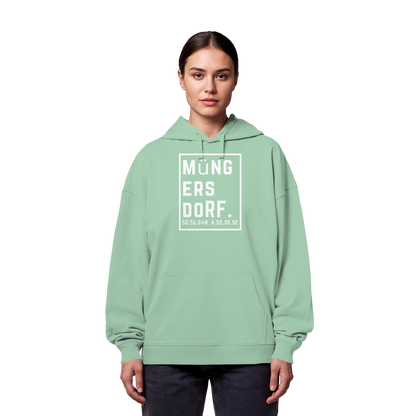 Müngersdorf Koordinaten (großer Druck auf der Brust) - Organic Oversize Hoodie