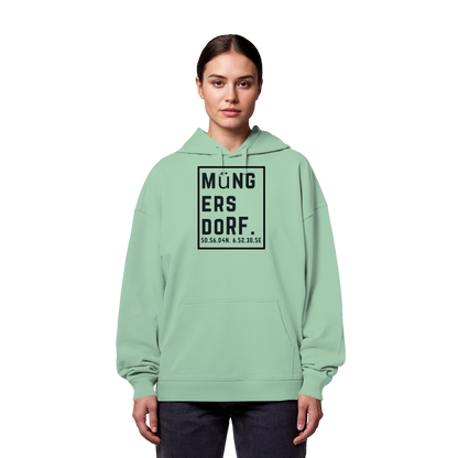 Müngersdorf Koordinaten (großer Druck auf der Brust) - Organic Oversize Hoodie
