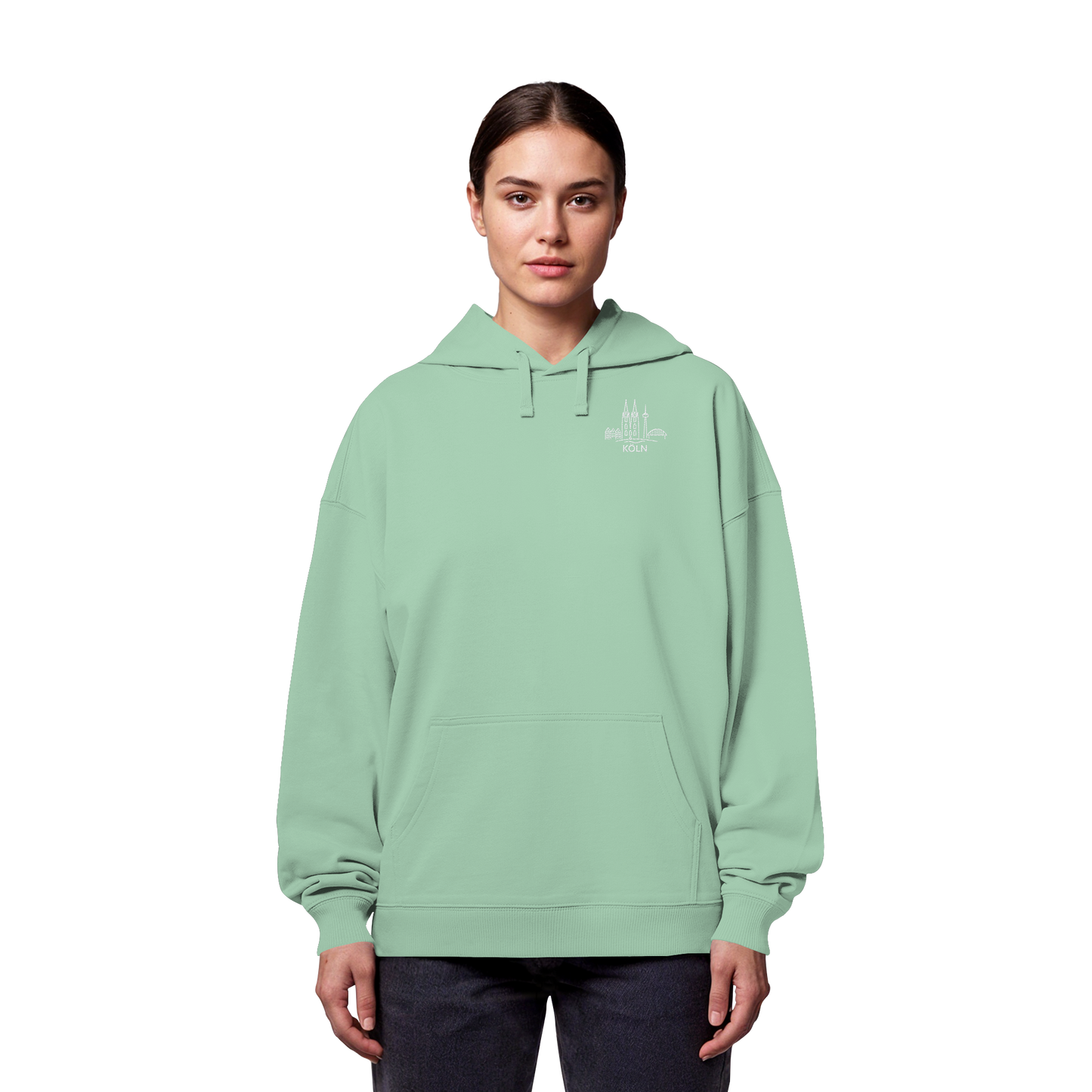 Köln Skyline Stick - Organic Oversize Hoodie