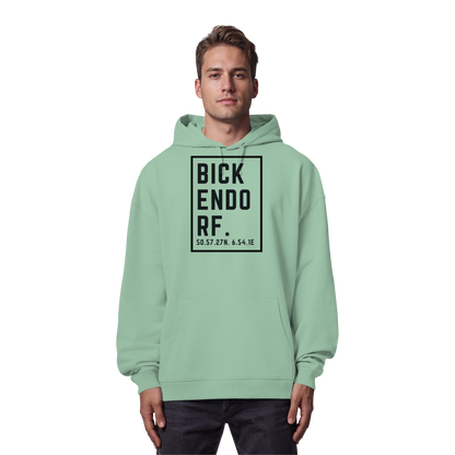 Bickendorf Koordinaten (großer Druck auf der Brust) - Organic Oversize Hoodie