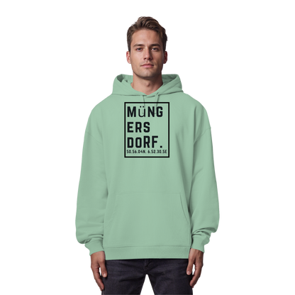 Müngersdorf Koordinaten (großer Druck auf der Brust) - Organic Oversize Hoodie