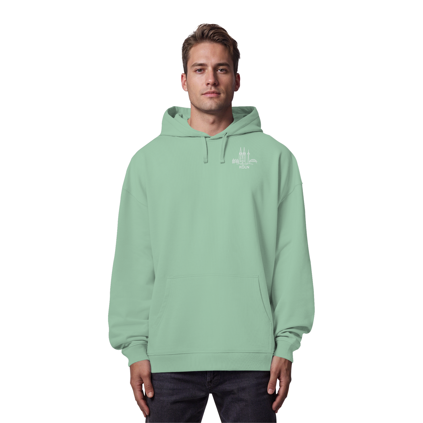 Köln Skyline Stick - Organic Oversize Hoodie