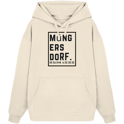 Müngersdorf Koordinaten (großer Druck auf der Brust) - Organic Oversize Hoodie
