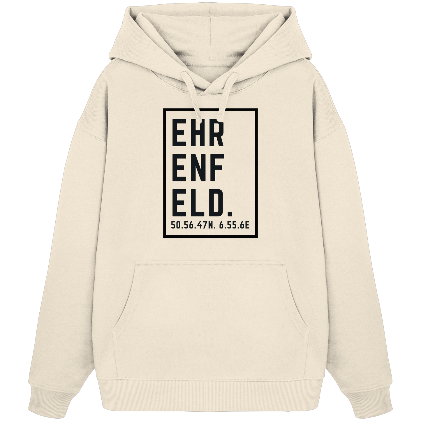 Ehrenfeld Koordinaten (großer Druck auf der Brust) - Organic Oversize Hoodie