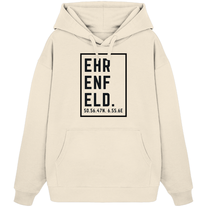 Ehrenfeld Koordinaten (großer Druck auf der Brust) - Organic Oversize Hoodie