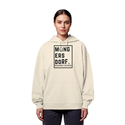Müngersdorf Koordinaten (großer Druck auf der Brust) - Organic Oversize Hoodie