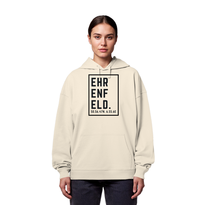 Ehrenfeld Koordinaten (großer Druck auf der Brust) - Organic Oversize Hoodie