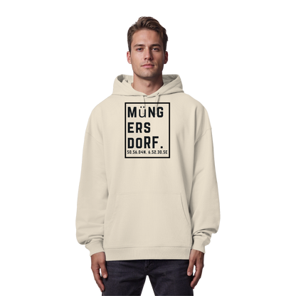Müngersdorf Koordinaten (großer Druck auf der Brust) - Organic Oversize Hoodie