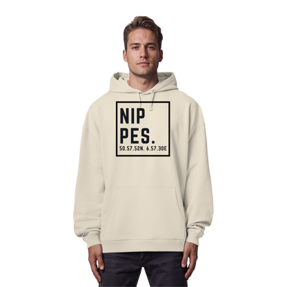 Nippes Koordinaten (großer Druck auf der Brust) - Organic Oversize Hoodie