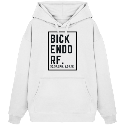 Bickendorf Koordinaten (großer Druck auf der Brust) - Organic Oversize Hoodie