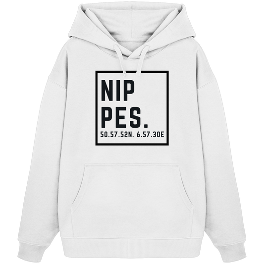 Nippes Koordinaten (großer Druck auf der Brust) - Organic Oversize Hoodie