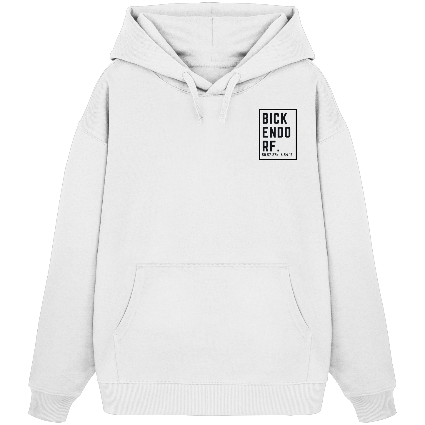 Bickendorf Koordinaten (kleiner Druck auf der Brust) - Organic Oversize Hoodie