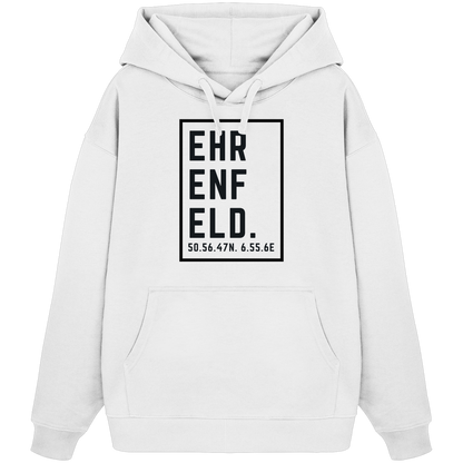 Ehrenfeld Koordinaten (großer Druck auf der Brust) - Organic Oversize Hoodie