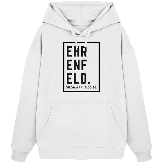 Ehrenfeld Koordinaten (großer Druck auf der Brust) - Organic Oversize Hoodie
