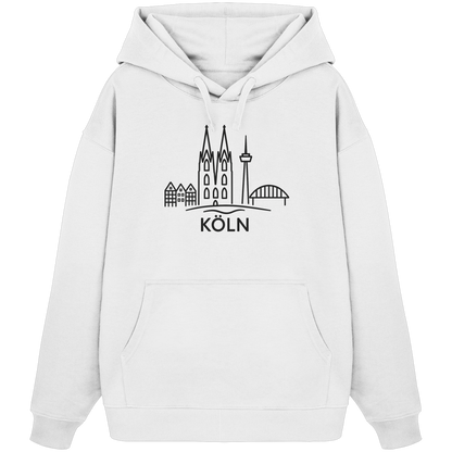 Köln Skyline (großer Druck auf der Brust) - Organic Oversize Hoodie