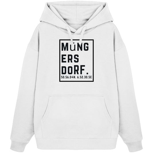Müngersdorf Koordinaten (großer Druck auf der Brust) - Organic Oversize Hoodie