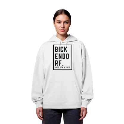 Bickendorf Koordinaten (großer Druck auf der Brust) - Organic Oversize Hoodie
