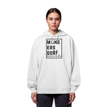 Müngersdorf Koordinaten (großer Druck auf der Brust) - Organic Oversize Hoodie
