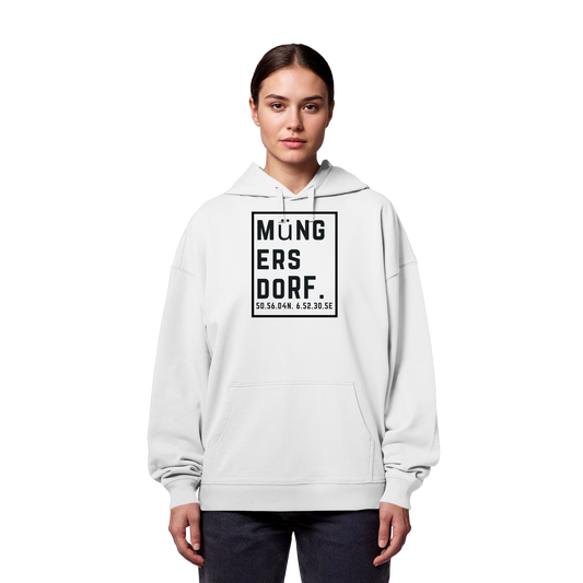 Müngersdorf Koordinaten (großer Druck auf der Brust) - Organic Oversize Hoodie