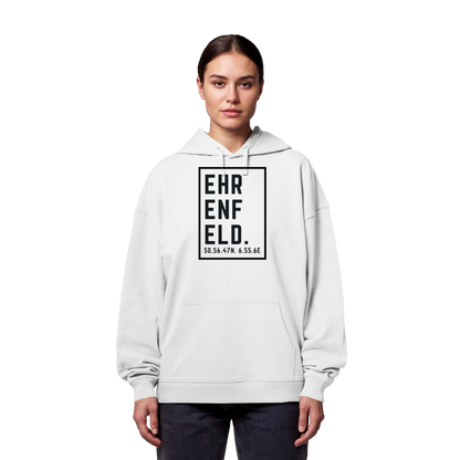 Ehrenfeld Koordinaten (großer Druck auf der Brust) - Organic Oversize Hoodie