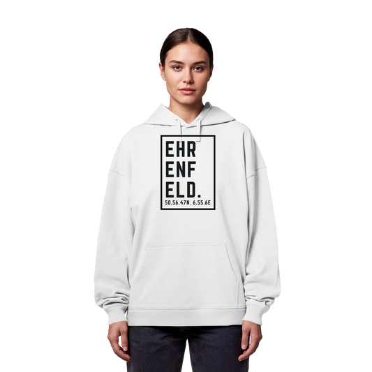 Ehrenfeld Koordinaten (großer Druck auf der Brust) - Organic Oversize Hoodie