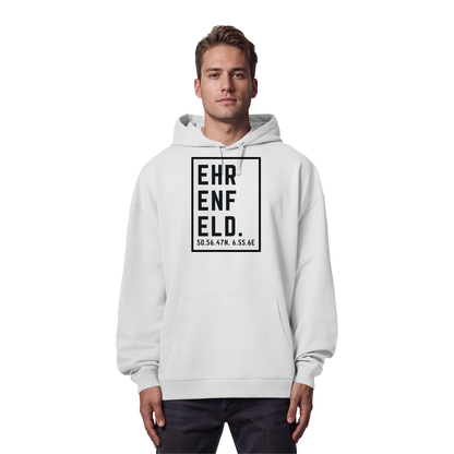 Ehrenfeld Koordinaten (großer Druck auf der Brust) - Organic Oversize Hoodie