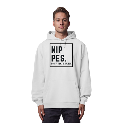 Nippes Koordinaten (großer Druck auf der Brust) - Organic Oversize Hoodie