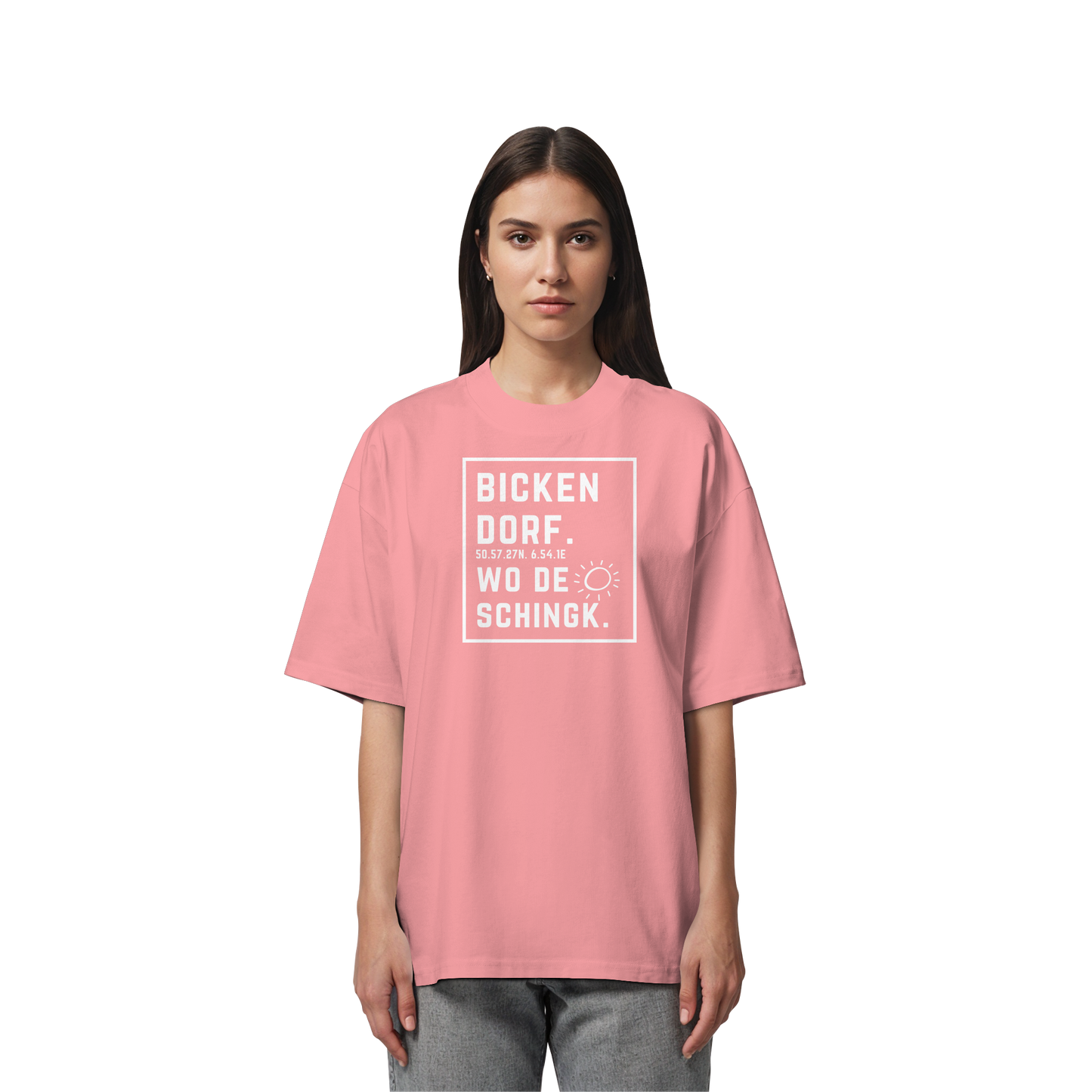 Wo de Sonn schingk - Bickendorf Druck - Organic Oversize Shirt