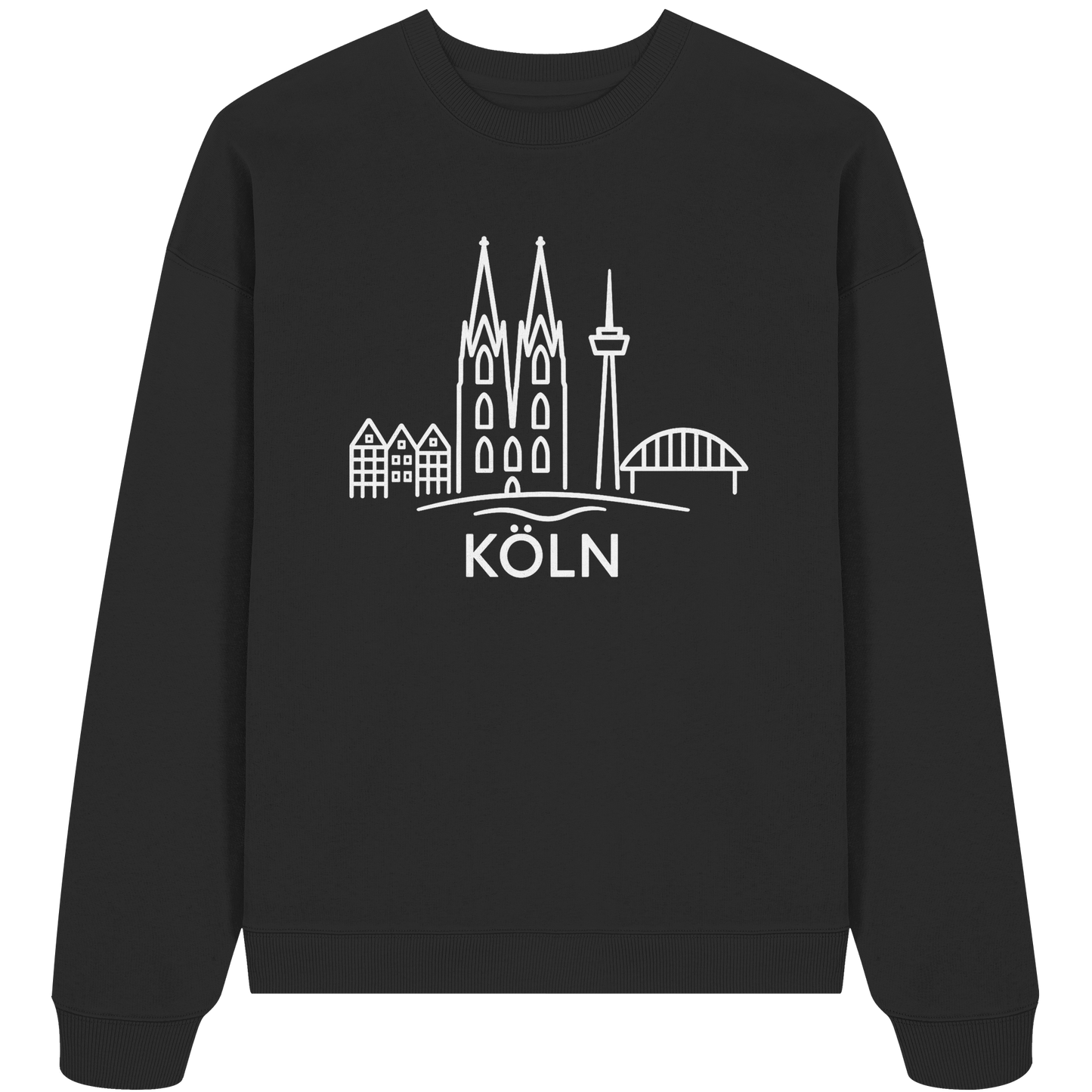 Köln Skyline (großer Druck auf der Brust) - Organic Oversize Sweatshirt