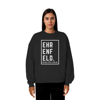 Ehrenfeld Koordinaten (großer Druck auf der Brust) - Organic Oversize Sweatshirt