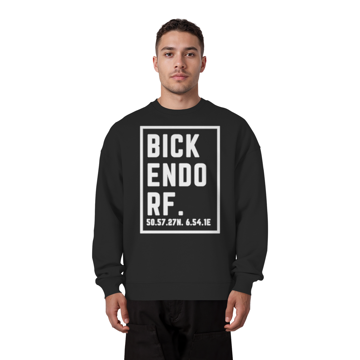 Bickendorf Koordinaten (großer Druck auf der Brust) - Organic Oversize Sweatshirt